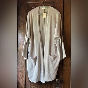 Anthropologie DONNI NWT Ribbed Cardigan Sweater Open Front Pockets Women’s OS